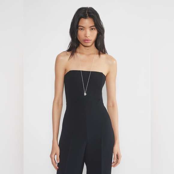 Aritzia Wilfred Black endless Strapless Jumpsuit sz 8 - Picture 2 of 8